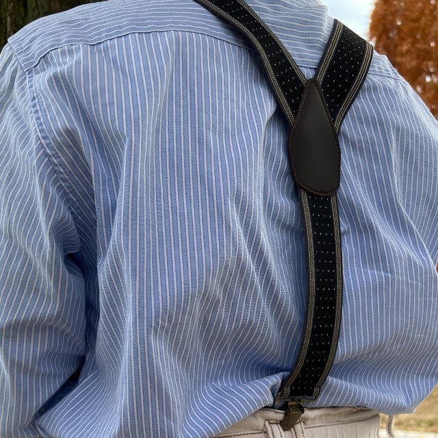 GEVAERT(ゲバルト) Y型サイドラインドット柄サスペンダー ベルギー生地 日本製 ゴム生地 長さ:FREE〜100cm×幅3.5cm メンズ レディース ユニセックス ドット柄 ファッション小物